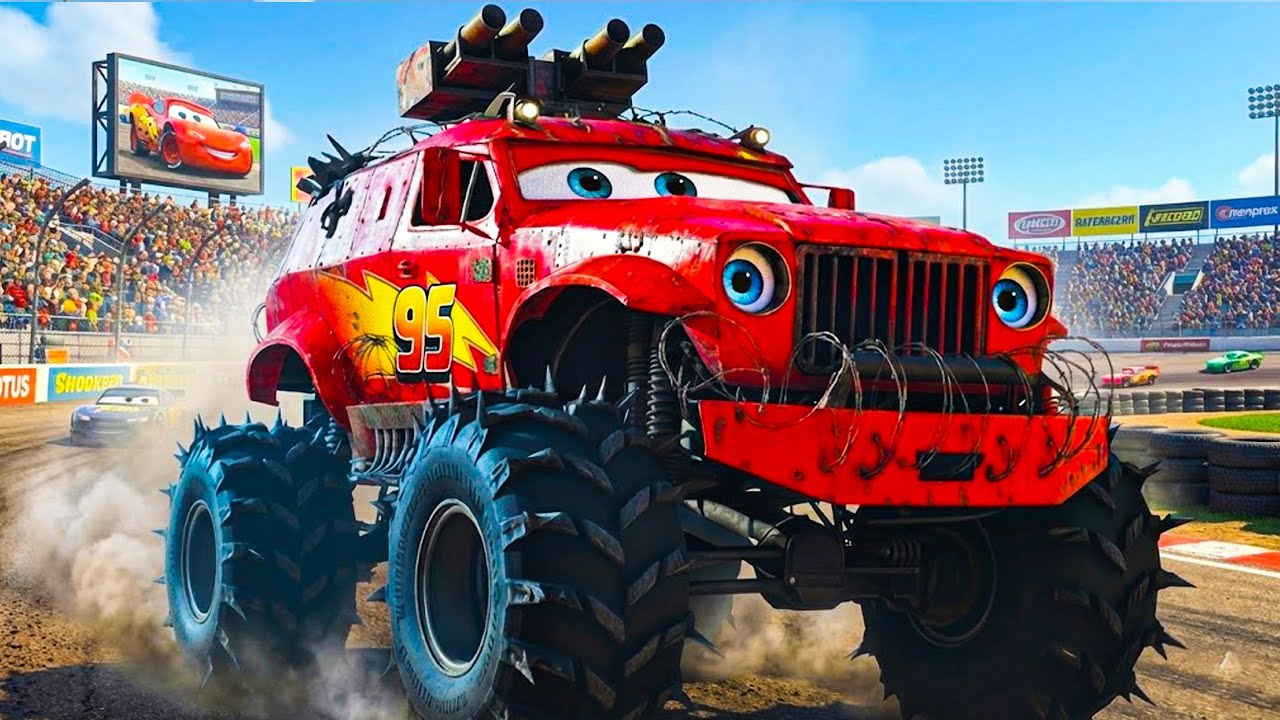 Monster Truck McQueen vs Raptor Racer – The Ultimate Track Showdown!
