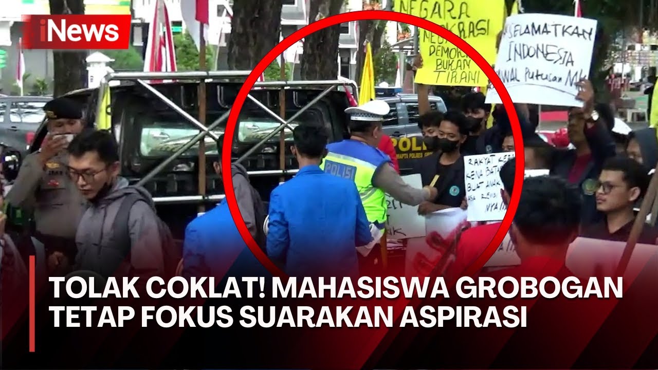 Mahasiswa Grobogan Tolak Pemberian Coklat Polisi, Tetap Suarakan Penolakan RUU Pilkada