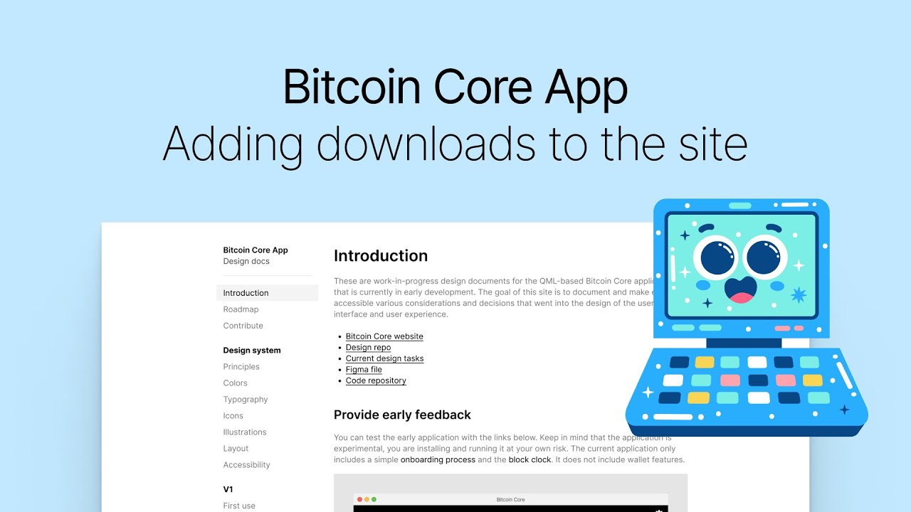 Bitcoin core app: Website download addition