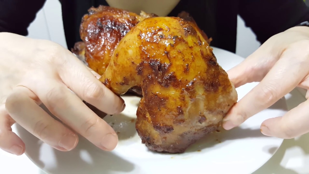 Herb Honey-Glazed Oven-Grilled Chicken | Organic | 蜜糖香草燒雞 : ASMR / Mukbang ( Eating Sounds )