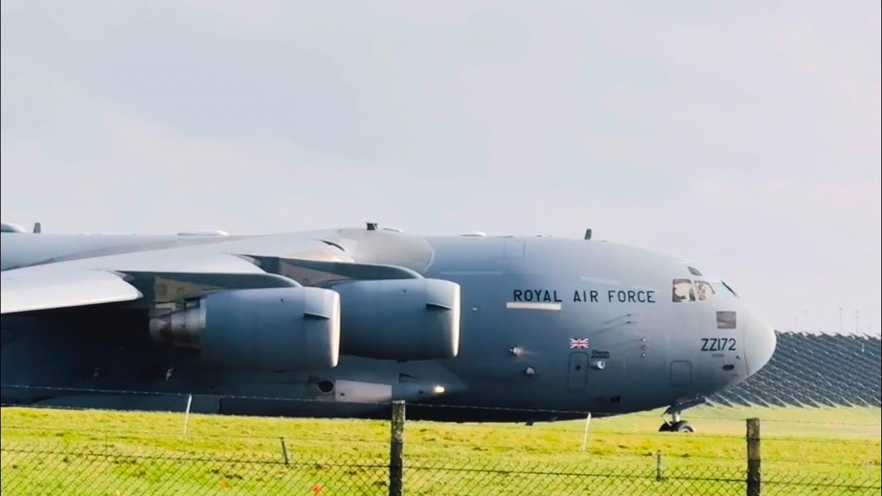 “Rare Royal Air Force Plane Landing in the UK 😳✈️”
