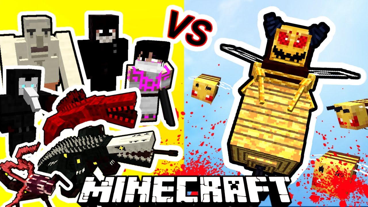 Queen Bee Vs. SCP Monsters in Minecraft