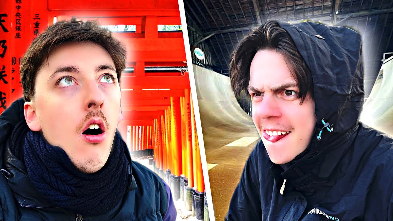 Jack and Lucas explore Japanese shrine and go karaoke skateboarding?
