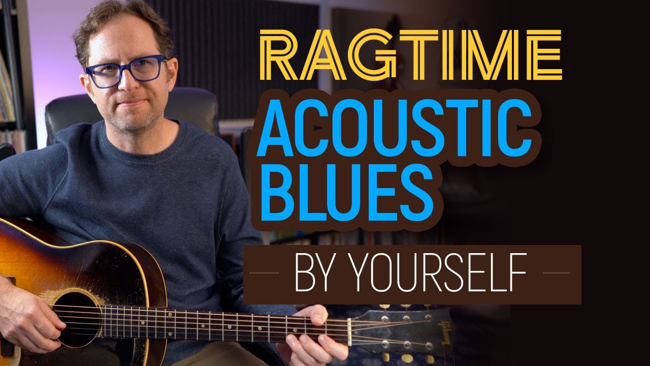 Acoustic Ragtime Blues by yourself on guitar. Guitar Lesson - EP534