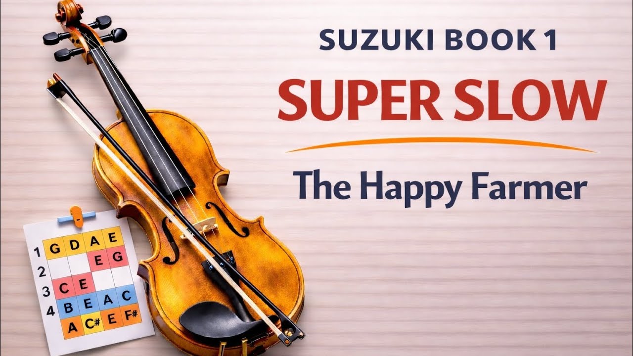 The Happy Farmer | Super Slow Violin Practice With Me | Play Along | Suzuki Violin Book 1