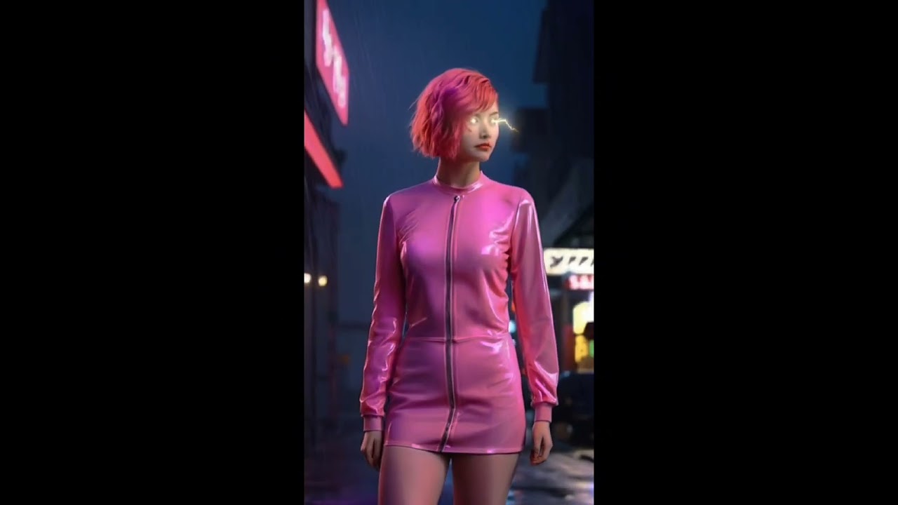 Pink Elegance in the Neon Rain | Cinematic Short  