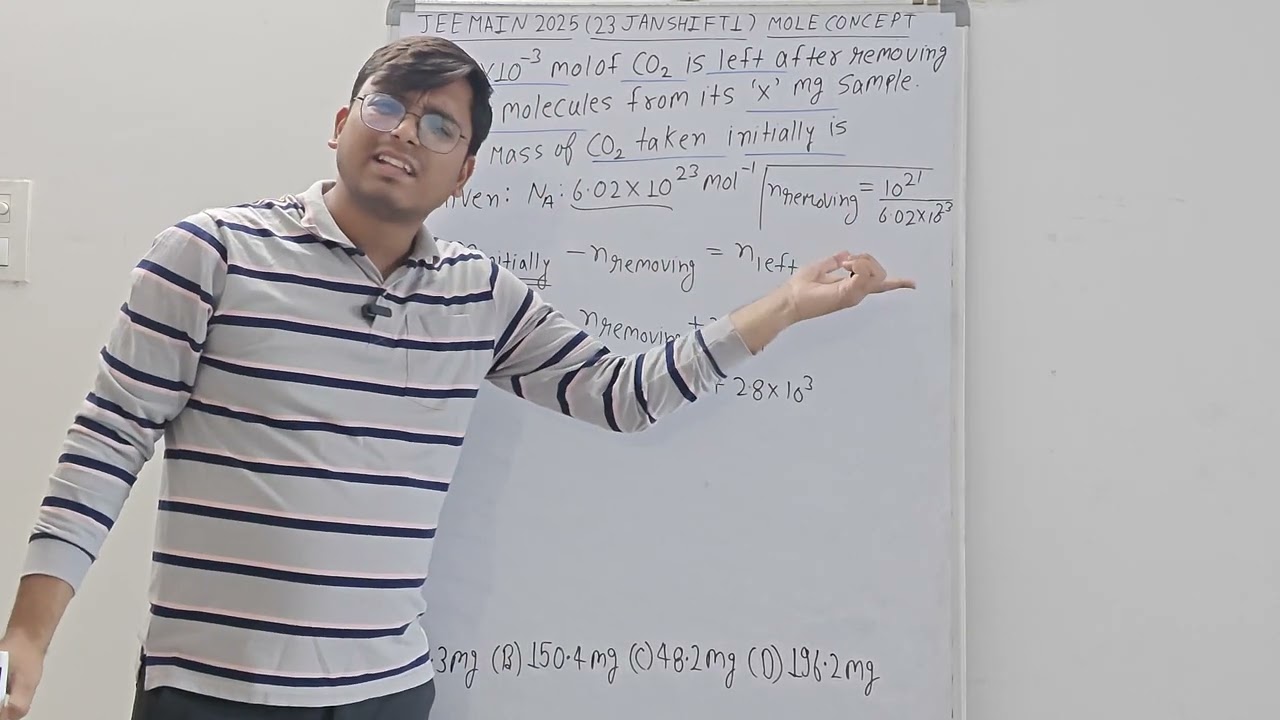 JEE MAIN PYQ - 2025 ( 23 JAN SHIFT 1) CH - MOLE CONCEPT 