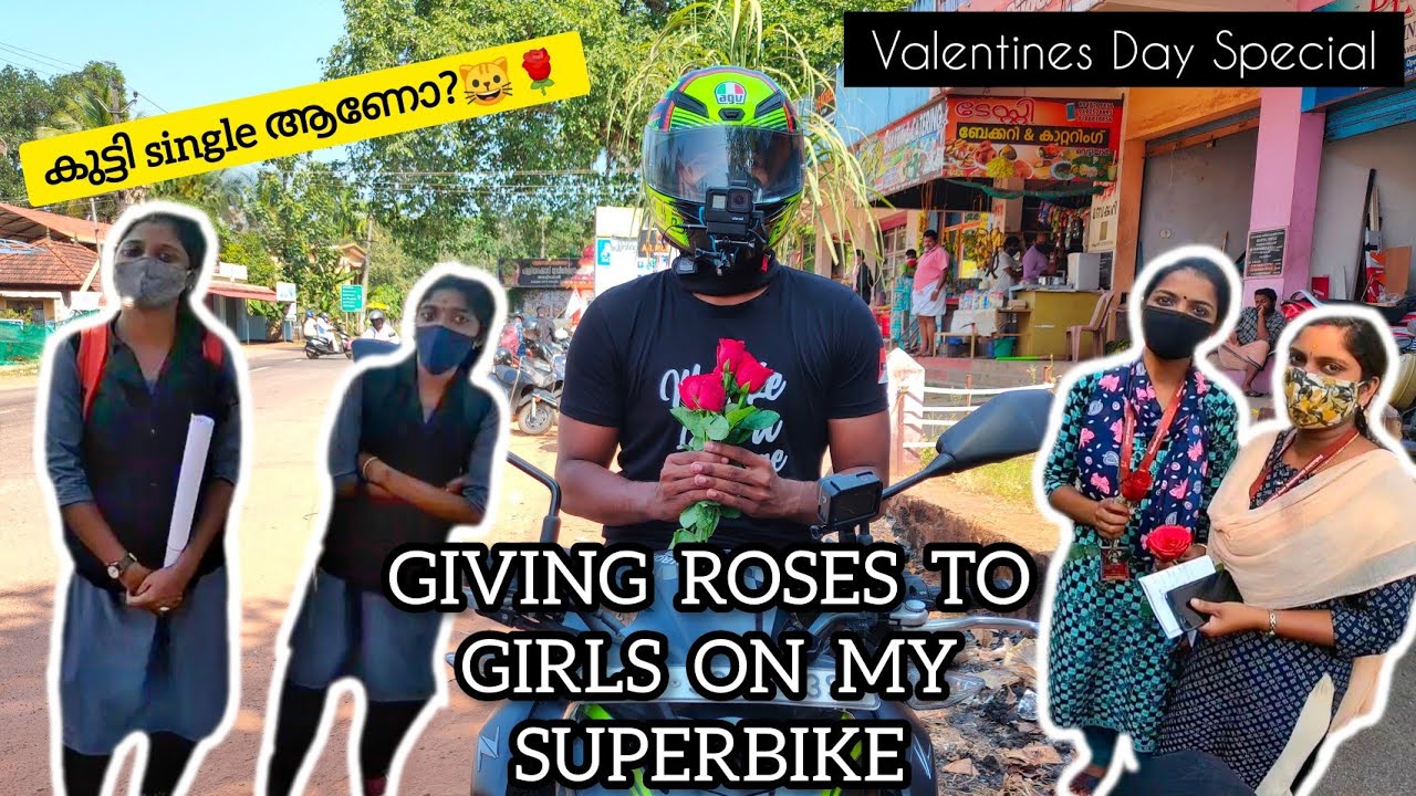 Giving Roses To Girls On My SUPERBIKE | Valentines Day Girls Reactions | Public Reactions
