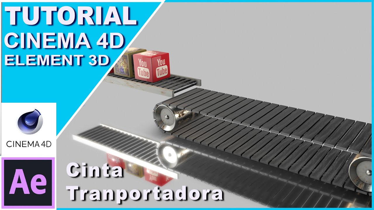 CINTAS rectas transportadoras de cubos TUTORIAL | Cinema 4D | Element 3D