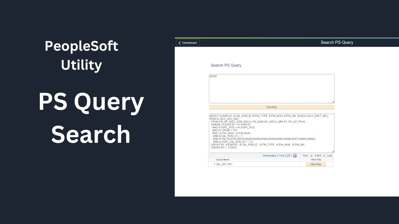 PeopleSoft - A utility to search for text in all PS Queries