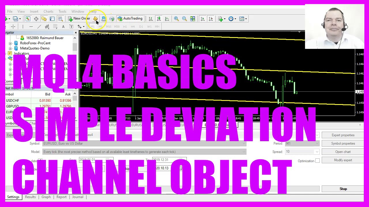 MQL4 TUTORIAL BASICS - 92 SIMPLE DEVIATION CHANNEL OBJECT