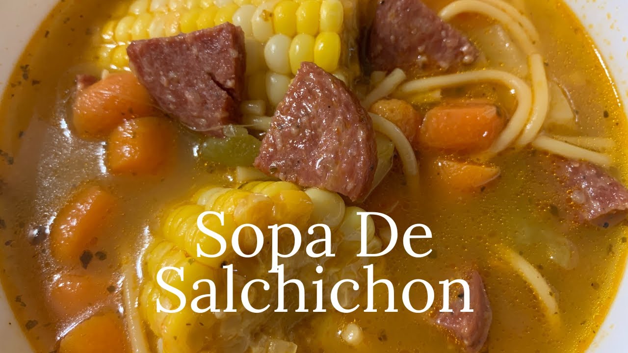 (PUERTO RICAN FOOD) Sopa de Salchichon/Sausage (Salami)Soup