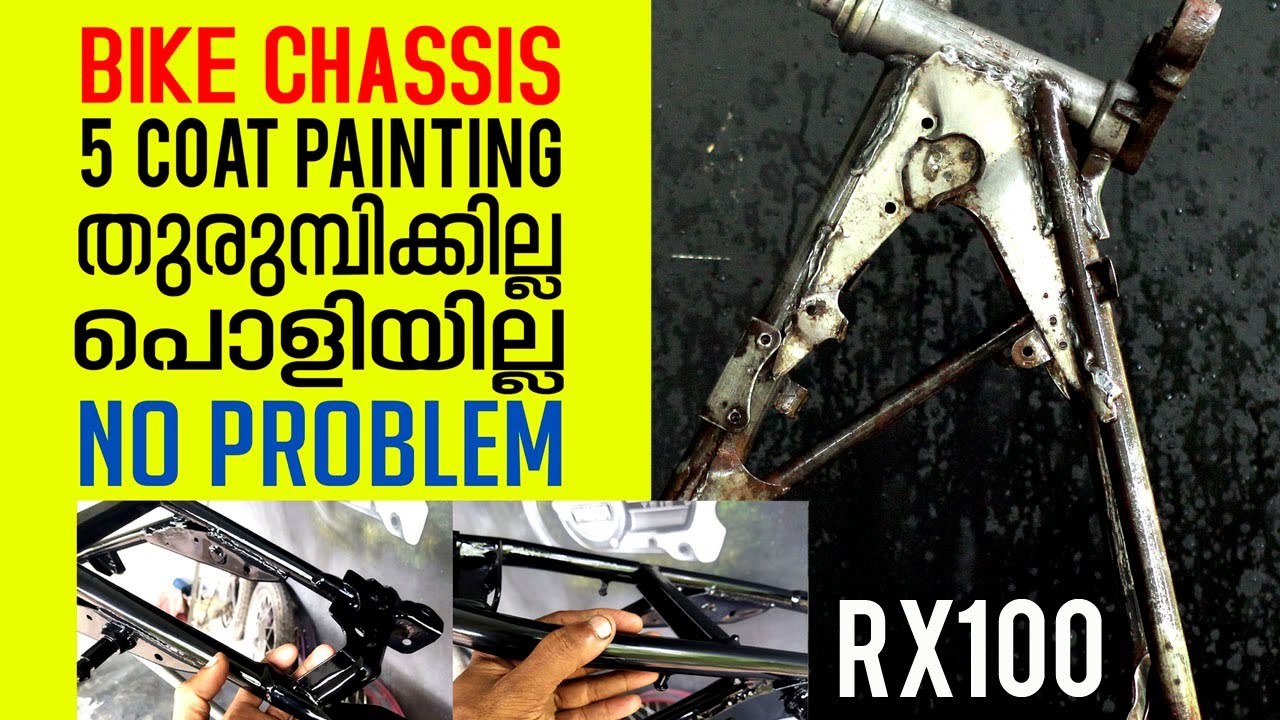 How to paint yamaha rx100 bike frame | Bike frame painting detailed review