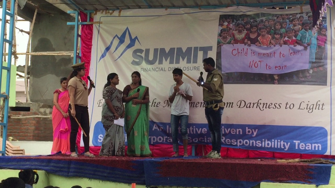 Skit on Promoting Education & Eradication of Child Labour (Telugu) -  Summit India Team CSR Event