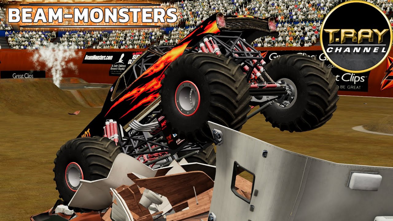 BeamNG.drive Monster Jam: 12 Truck Freestyle @ Beam-Monsters Stadium