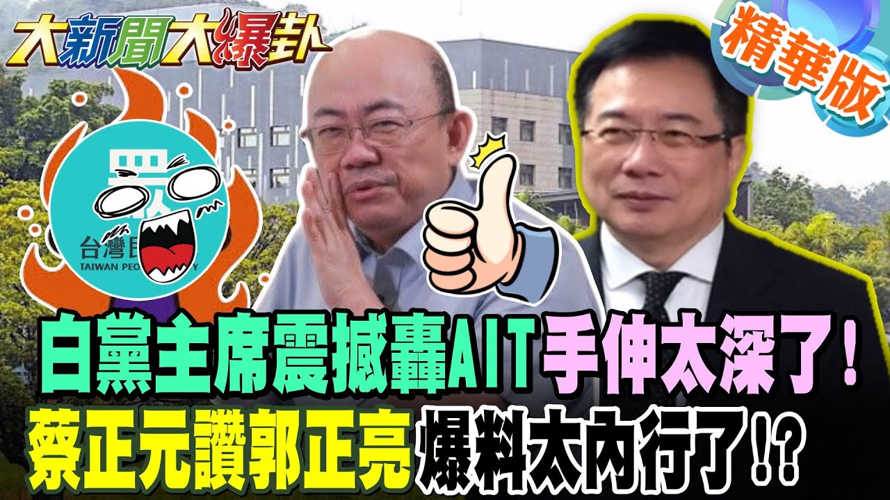 白黨主席震撼轟AIT手伸太深了!蔡正元讚郭正亮爆料太內行了!?【大新聞大爆卦】精華版4 