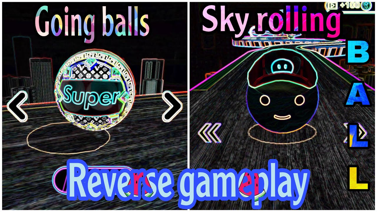 Going balls VS sky rolling ball reverse gameplay challenge - ball games funny time
