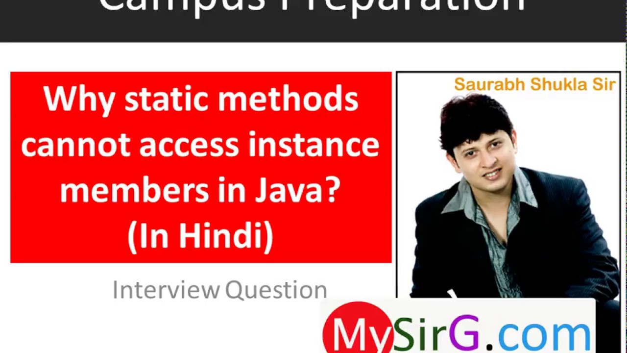 #4 Why static methods cannot access instance members in Java Hindi