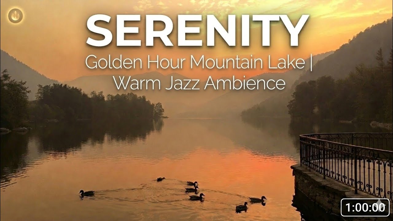 Serenity | Golden Hour Mountain Lake | Warm Jazz Ambience