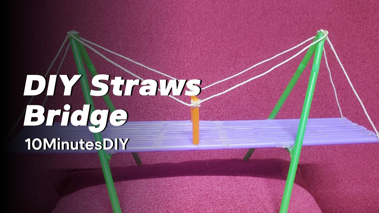DIY Straws Bridge with String, #10minutesdiy, #diy
