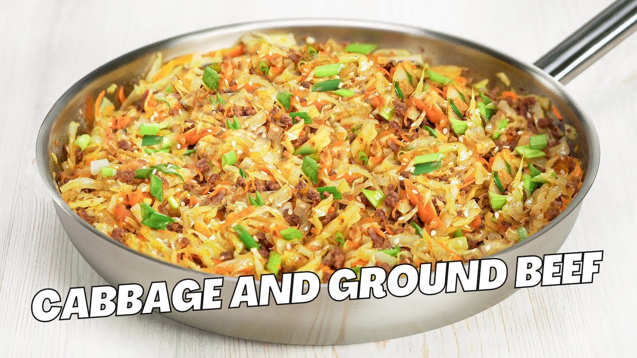 Asian FRIED CABBAGE AND GROUND BEEF. Dinner In 25 Minutes! Recipe by Always Yummy!