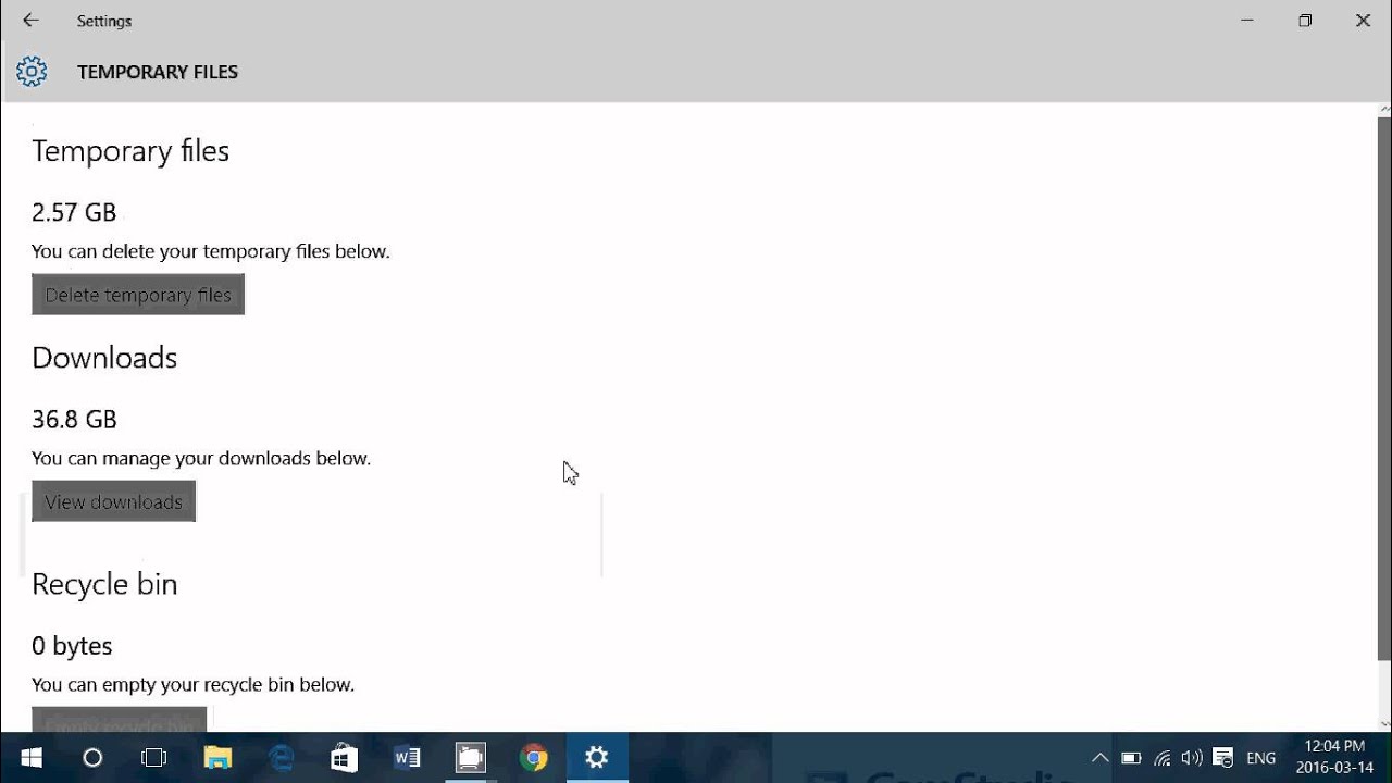 Windows 10 Tips and tricks Using Storage in Settings to delete temporary files and empty recycle bin