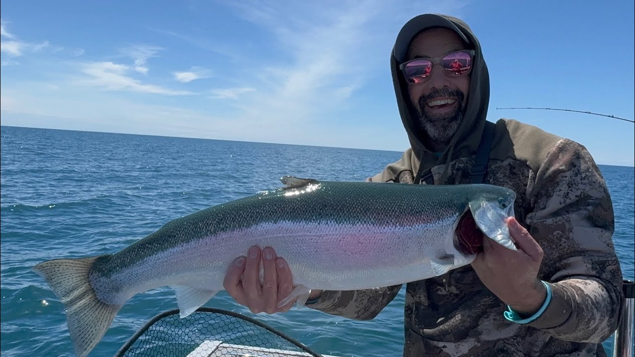 SALMON TROLLING on Lake Michigan- DOUBLES! CHROMER TRIFECTA! #salmonfishing #lakemichiganfishing
