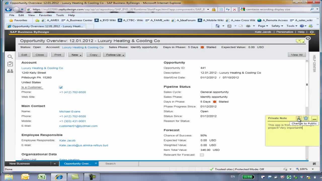 Sticky Notes in SAP Business ByDesign -- Solution Demo