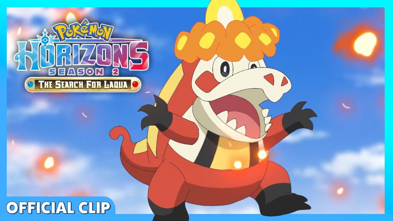 UK: Fuecoco evolves! | Pok&eacute;mon Horizons: Season 2 | Official Clip