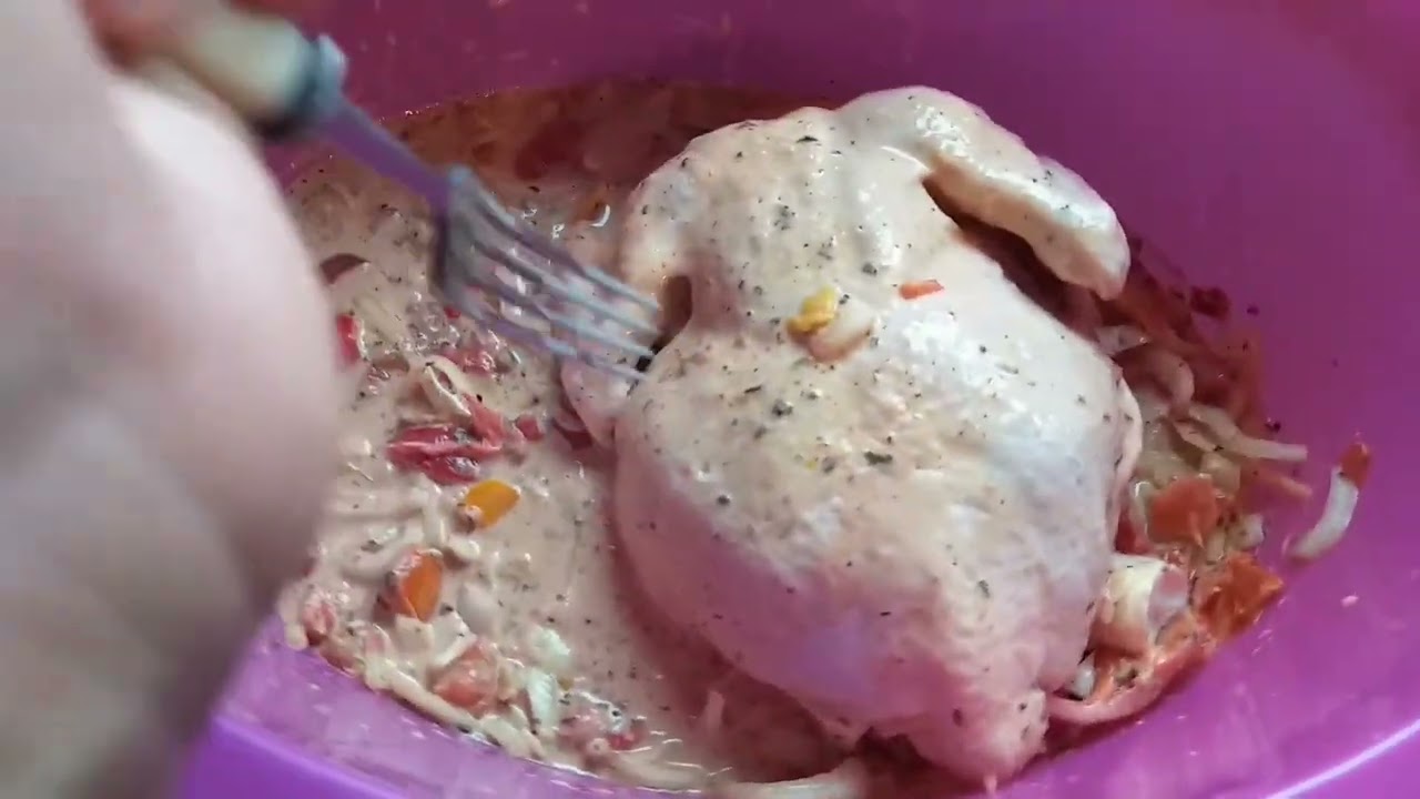 Курица целиком на углях. Очень вкусный рецепт!