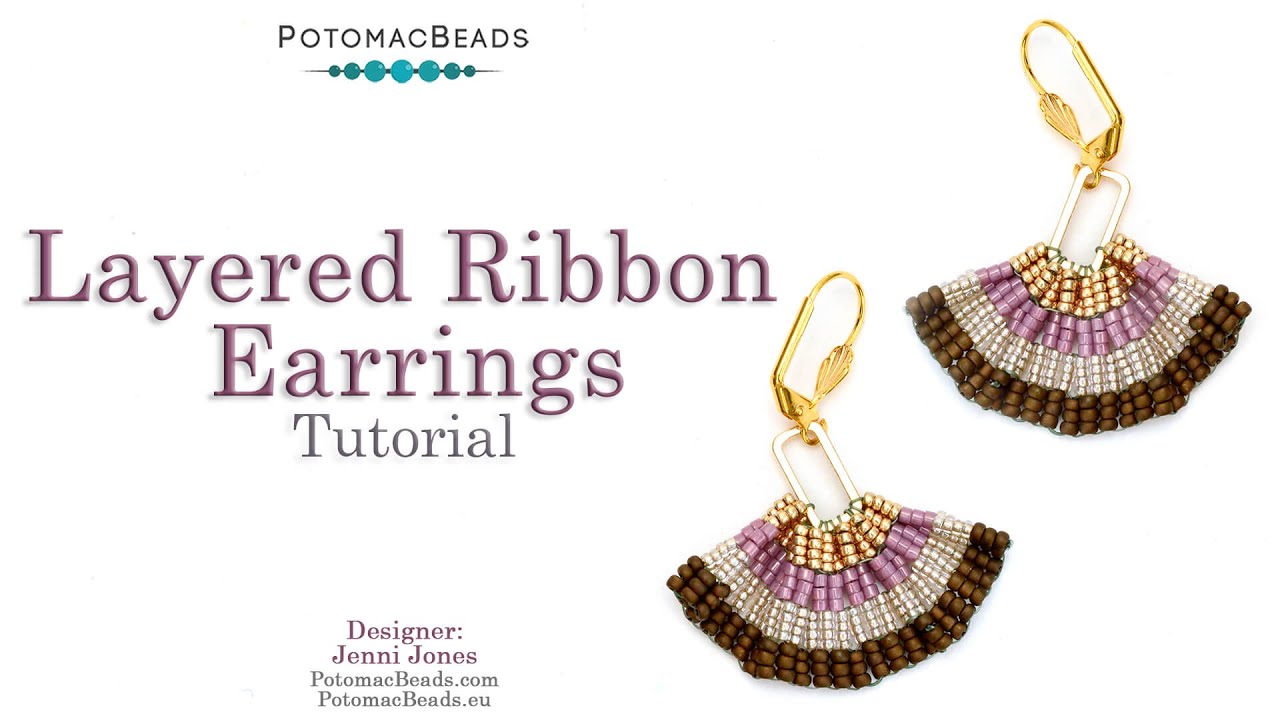 Layered Ribbon Earrings - DIY Jewelry Making Tutorial by PotomacBeads