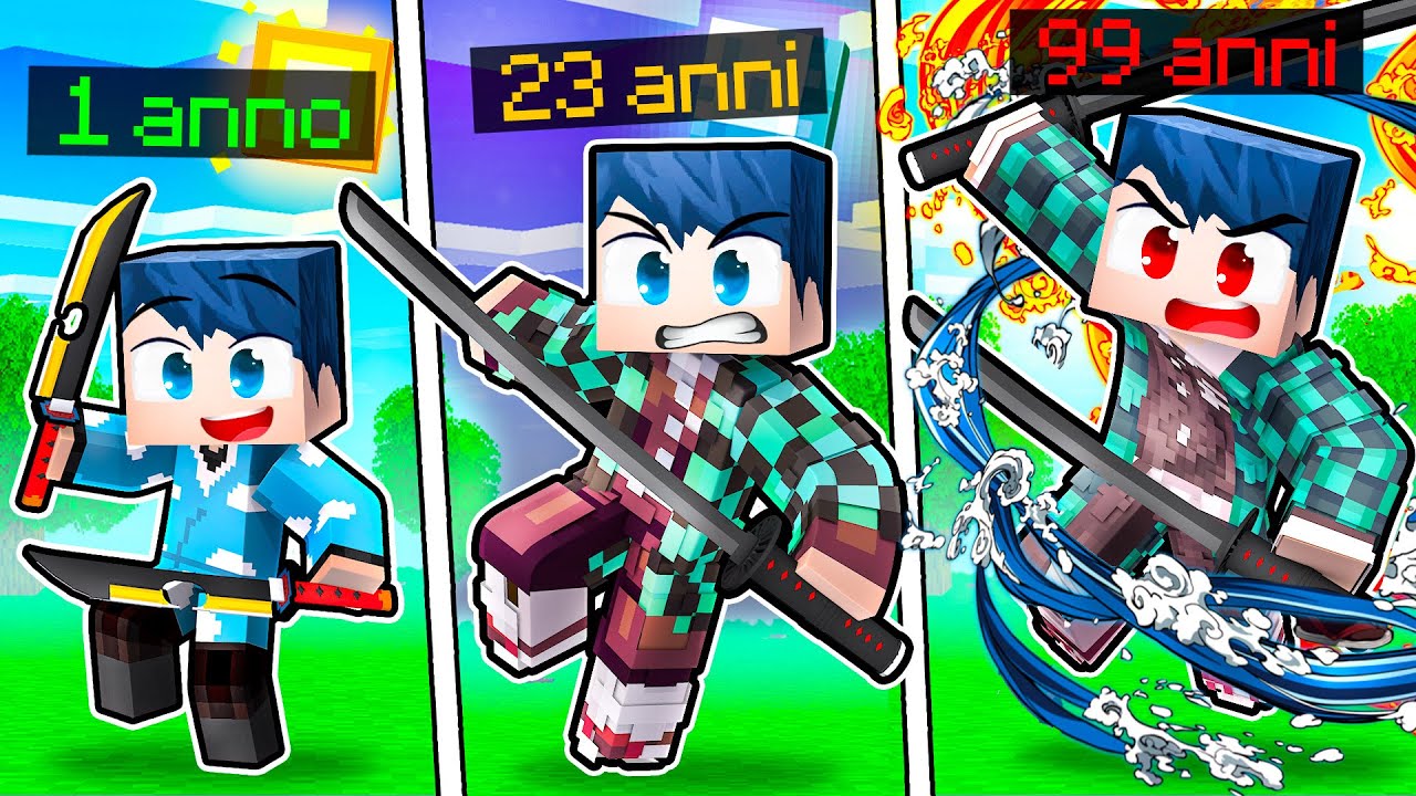 DA LIVELLO 1 A LIVELLO 99999 SU DEMON SLAYER! - MINECRAFT