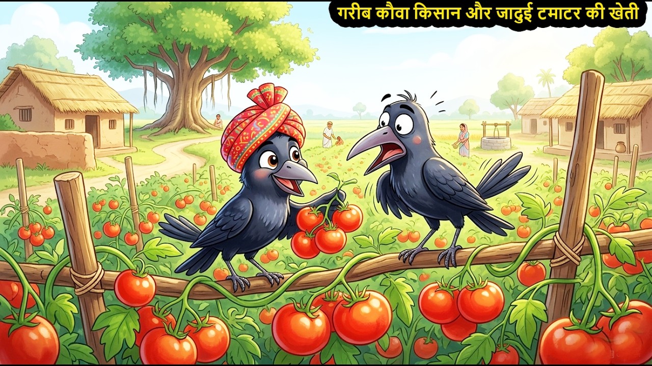 गरीब कौवा किसान और जादुई टमाटर की खेती The Poor Crow Farmer and the Magical Tomato Farming