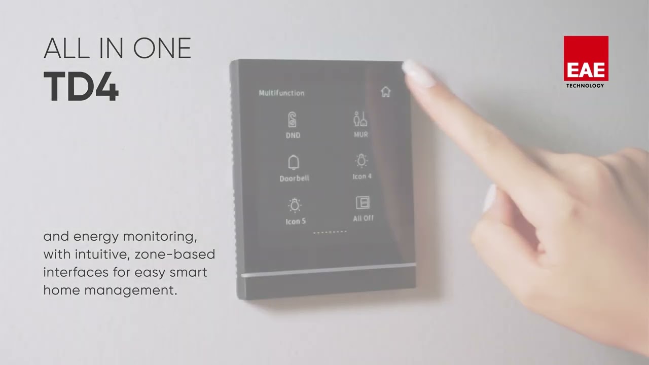 EAE TECHNOLOGY - TD4 KNX 4'' Capacitive Touch - Room Controller Panel