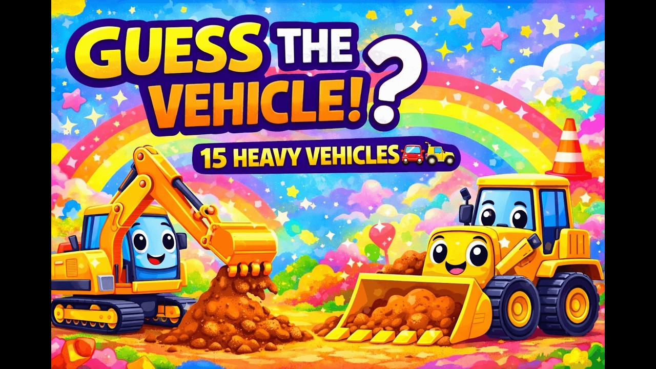 Guess the Vehicle! 🚒🚜 Learn 15 Vehicles Names for Kids | Fun & Educational!#toddlerlearning#vehicles
