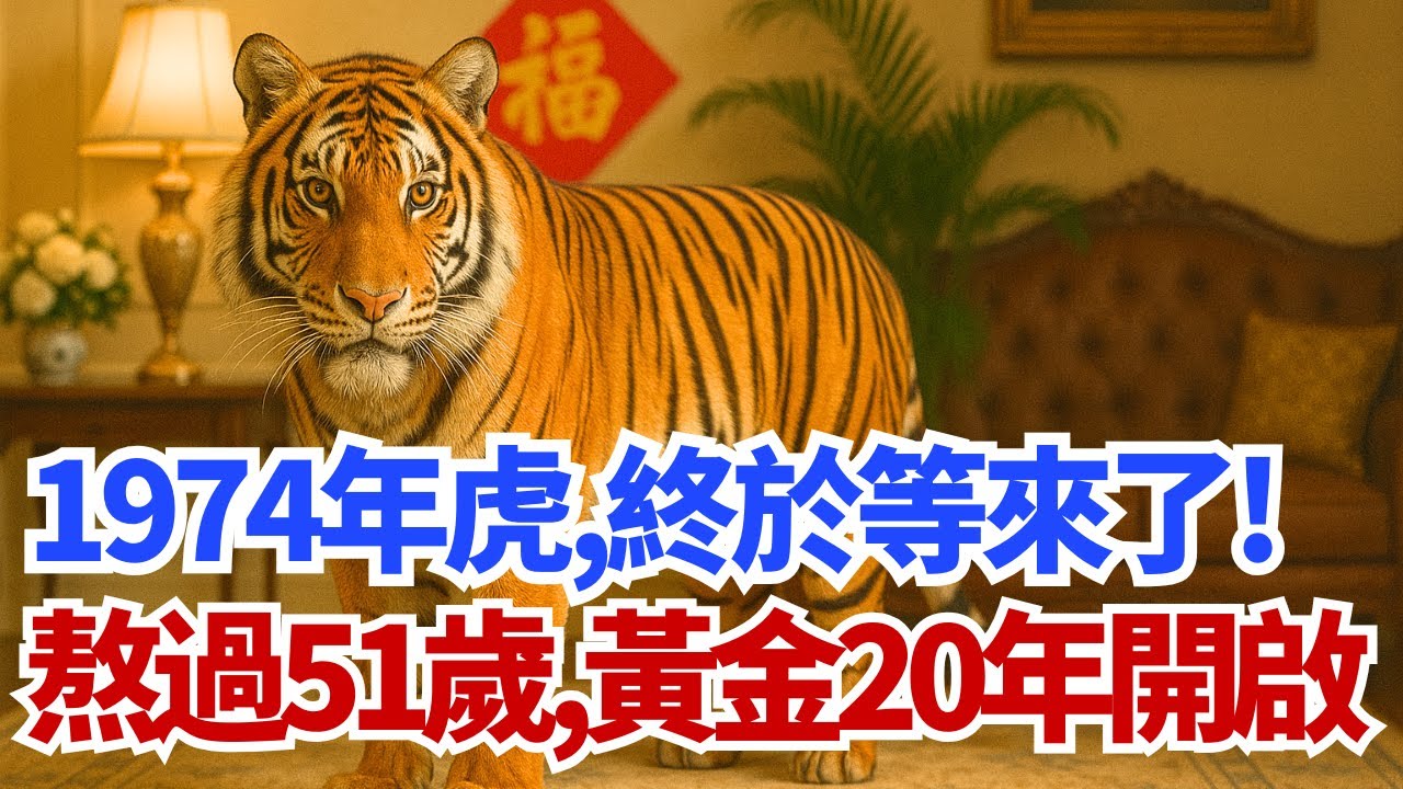 終於等來了！1974年屬虎人，熬過51歲，「猛虎顯威」運勢大開！你的「黃金20年」正式啟航！