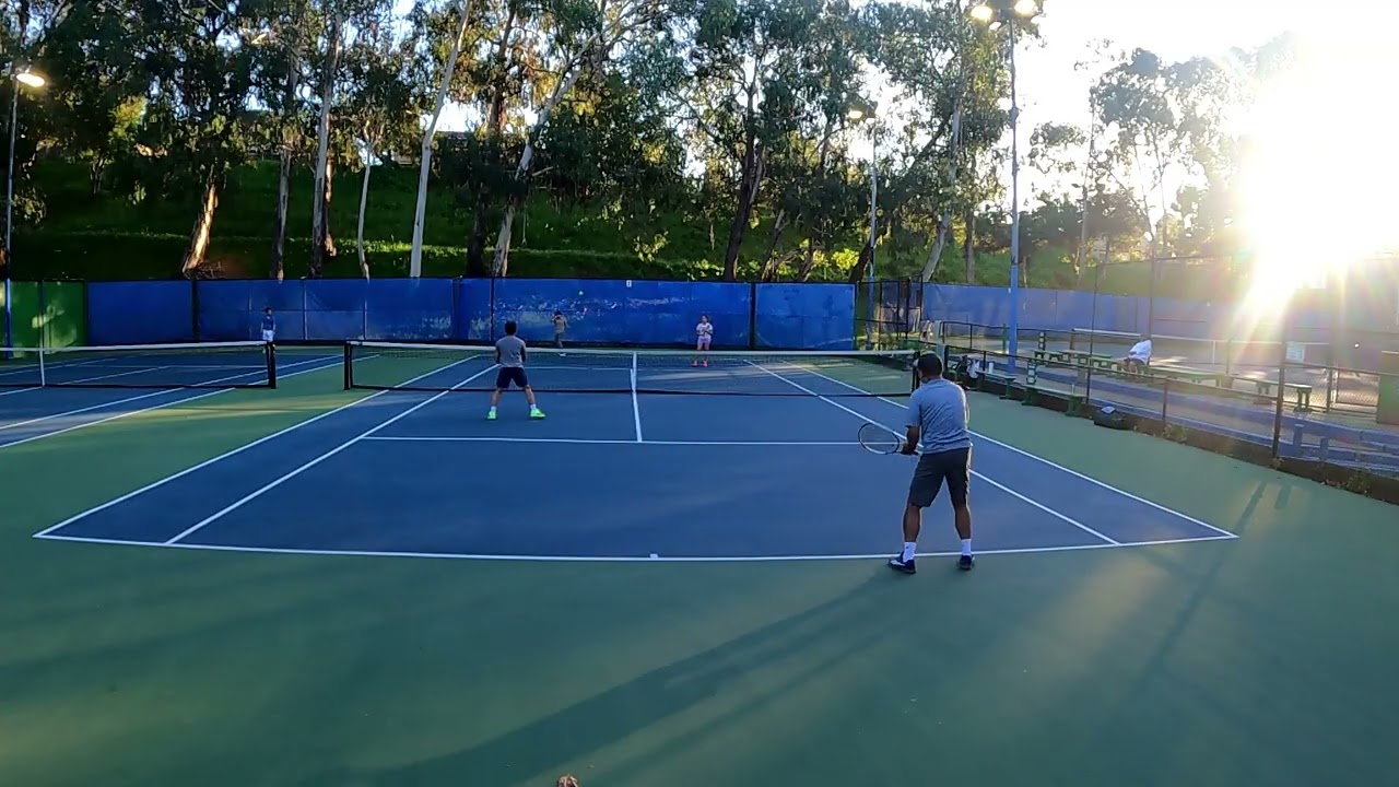 Tennis double with Alex, Hugh, and Ploy