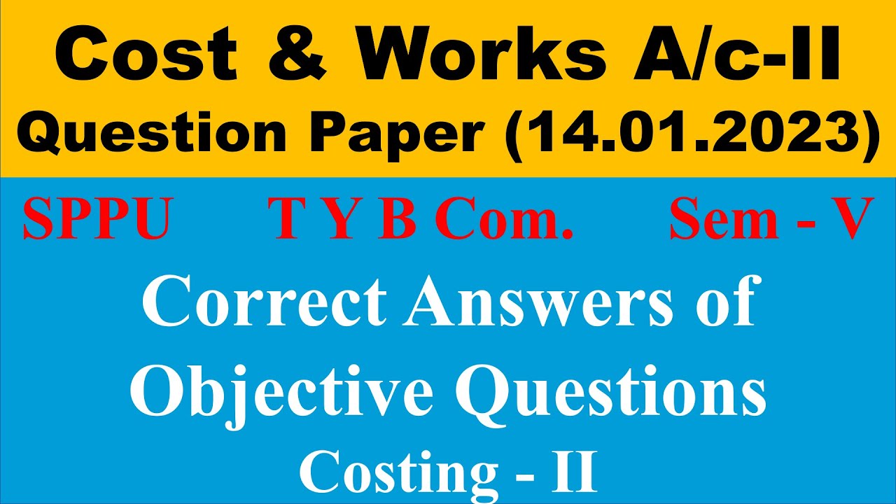 Cost and Works Accounting II Costing -II Overhead and Accounting for Overheads