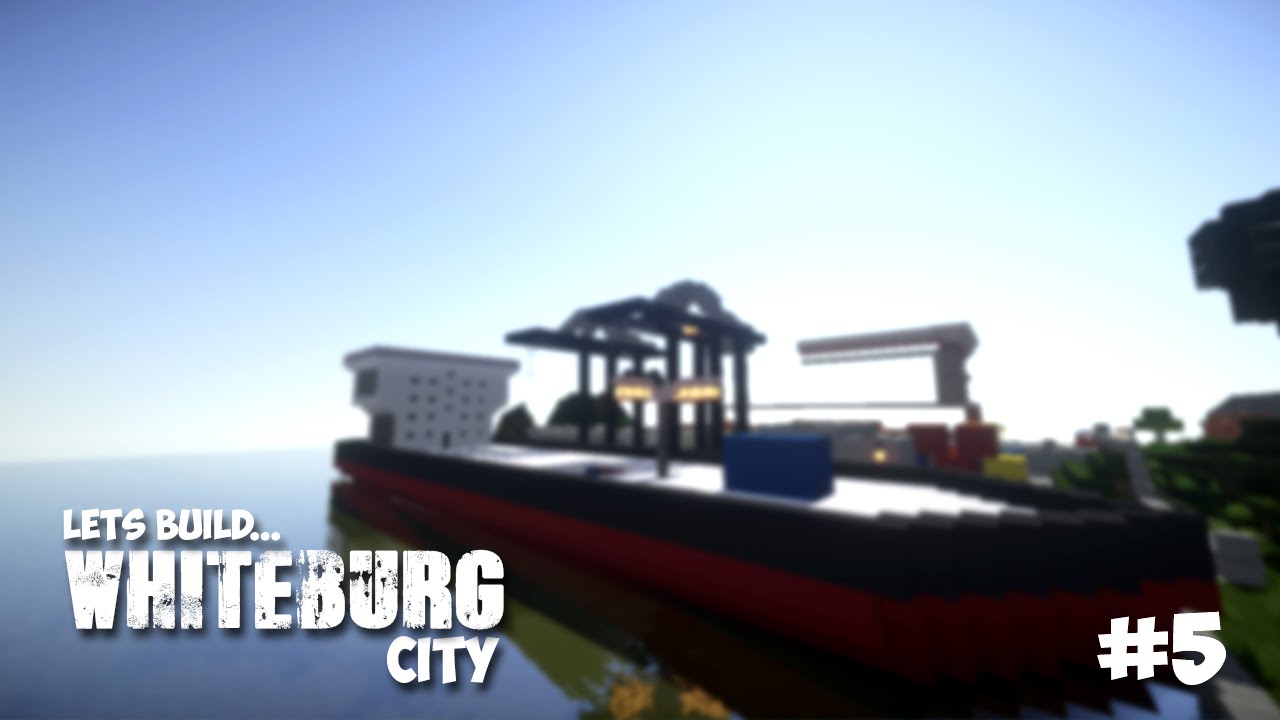 Minecraft Lets Build - Whiteburg City - Cargo Ship and Port