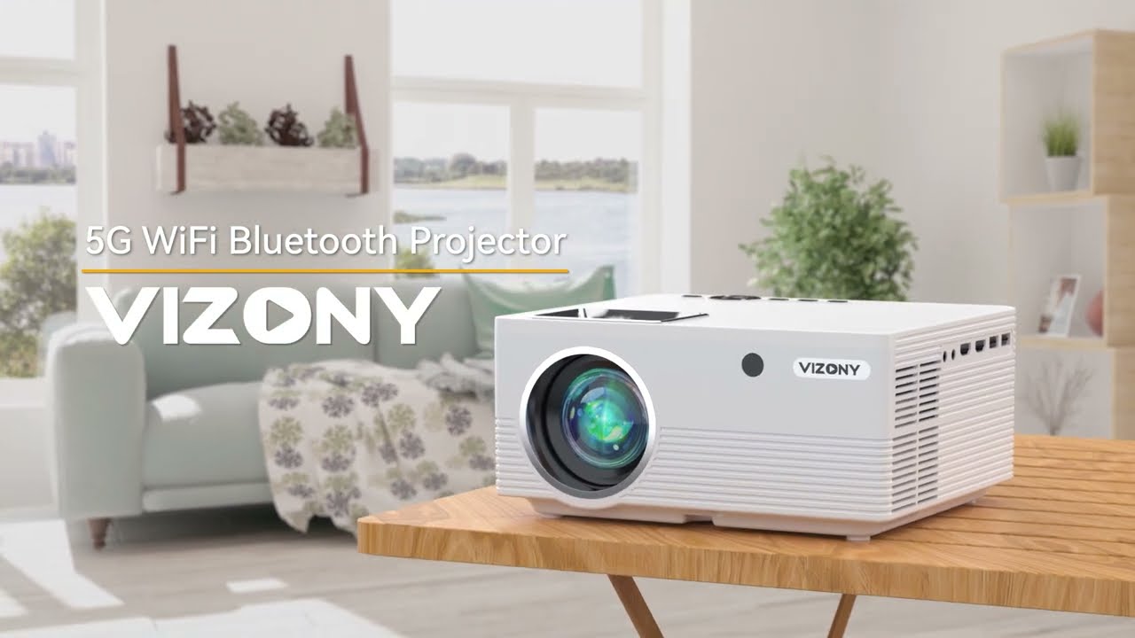 VIZONY Projector with 5G WiFi and Bluetooth, 20000L 600ANSI Full HD Native 1080P Projector