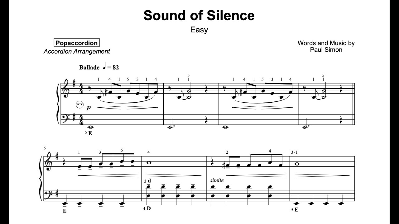 Sound of Silence, Accordioncover, Akkordeonsolo, Tutorial