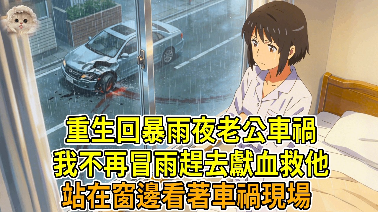 上一世，丈夫車禍重傷，我冒雨趕去醫院，獻血救他。可他醒來後，白月光一句“她追過去，妳才會出事”，讓他怨恨我一生，認定我毀了他。重回那個暴雨夜，我冷眼旁觀，站在窗前靜看新聞裏那場車禍。