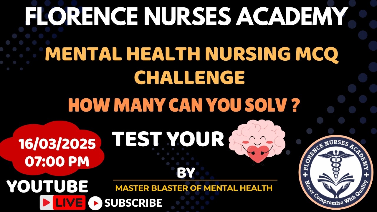 Mental Health Nursing MCQ For STAFF NURSE/NURSING OFFICER | TEST OF BRAIN