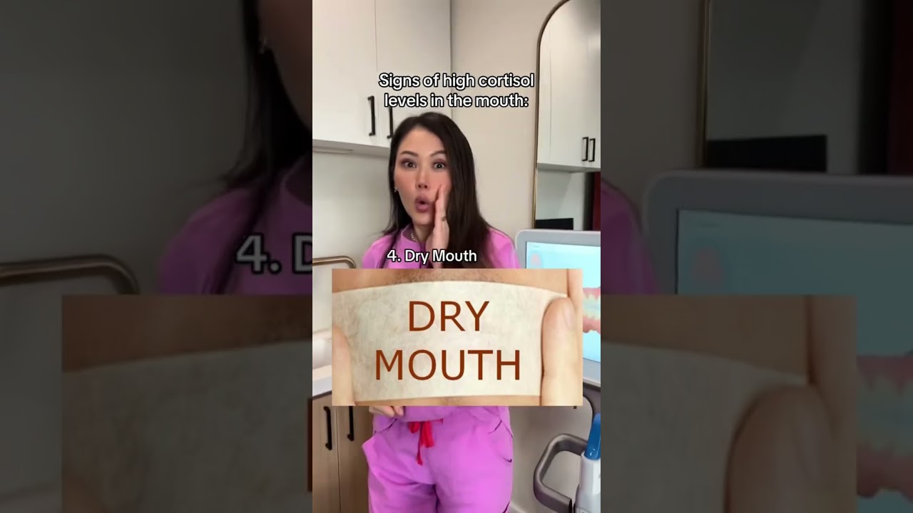 Signs of high 📈 cortisol levels in the mouth. #cortisol #cankersore #stress #teethgrinding