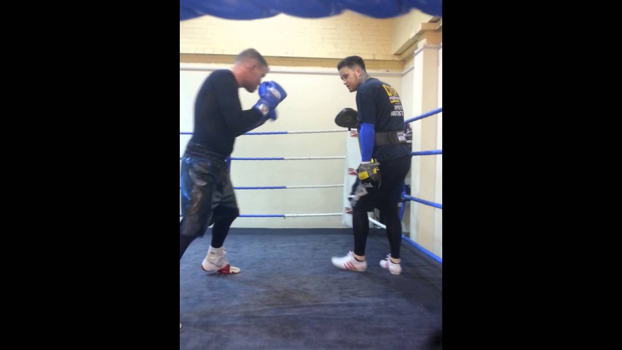 Pro boxer Danny wall on the pads with Niki Gittus