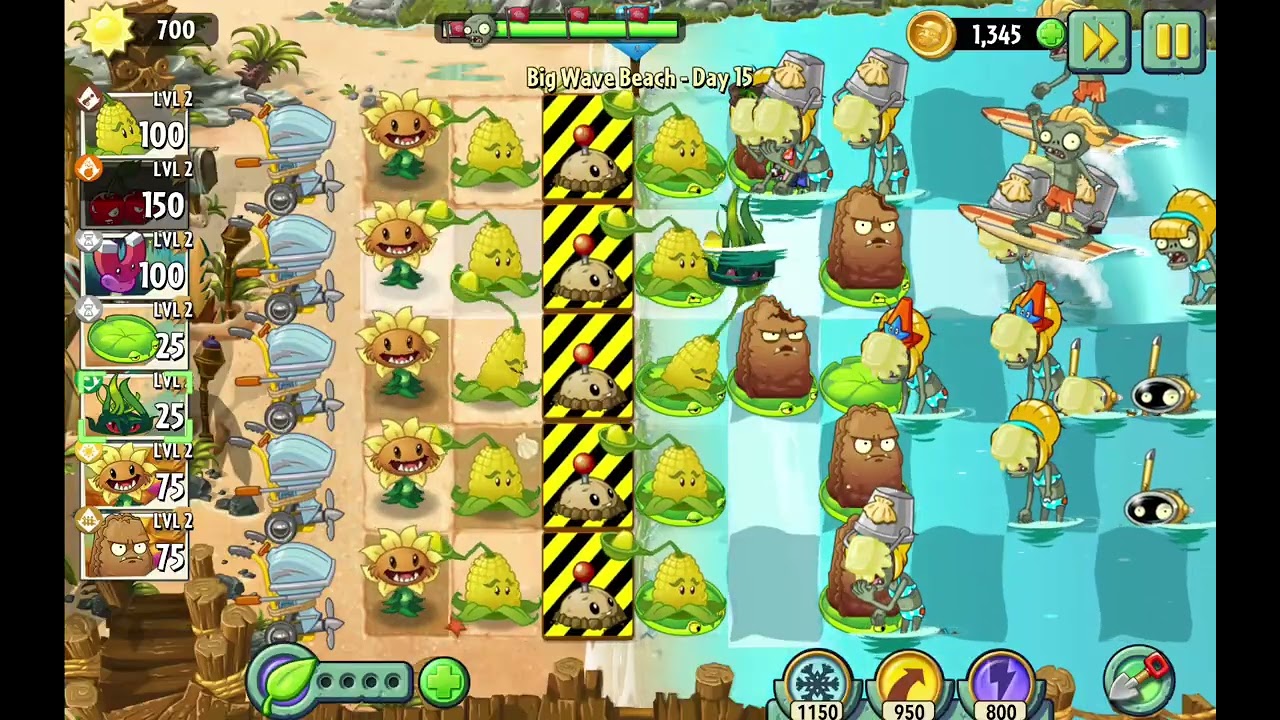 Plants vs. Zombies 2 : Big Wave Beach - Gameplay Walkthrough Part 4