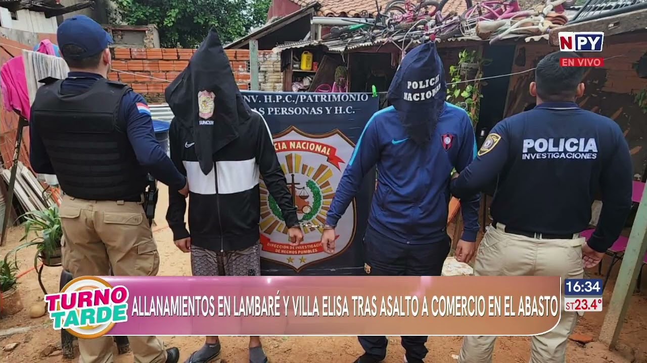 Detienen a dos supuestos asaltantes tras allanamientos en Lambaré y Villa Elisa