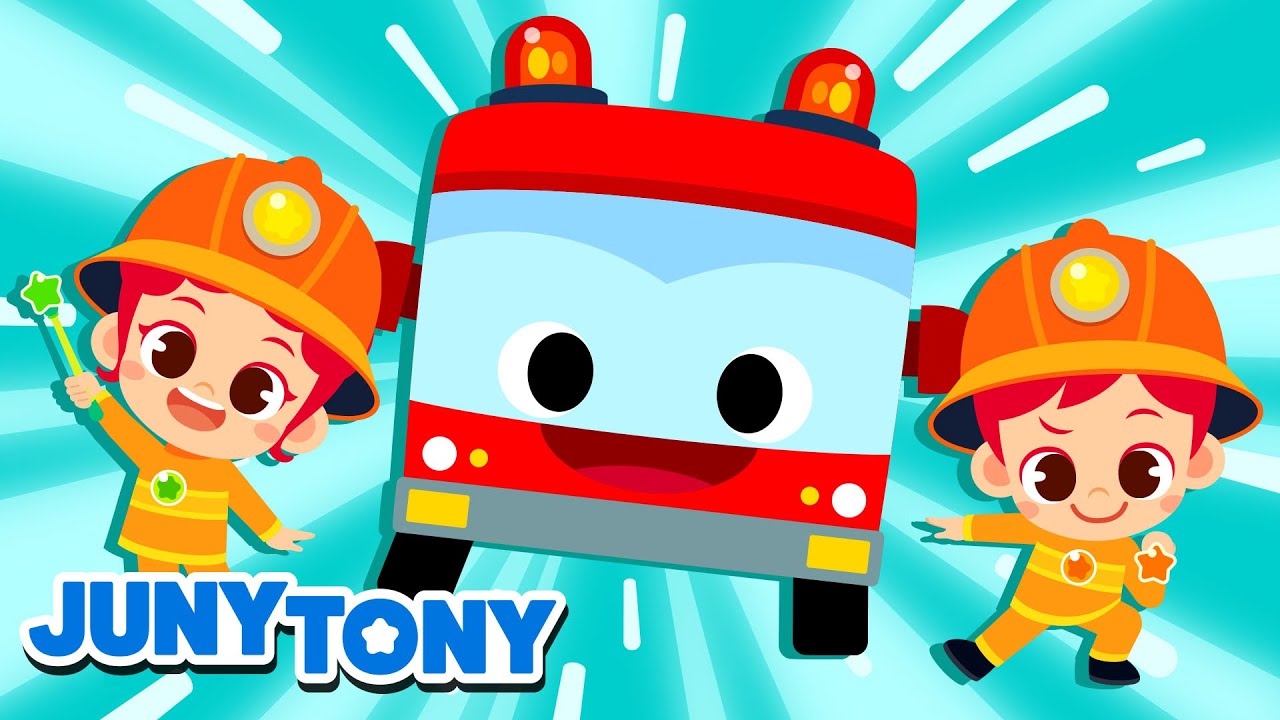 Bomberos | Trabajos y Profesiones | Camión de Bomberos | Canciones Infantiles | JunyTony en español