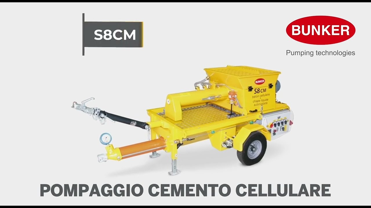 Pompaggio di cemento cellulare per sottofondo di pavimento termoisolante. BUNKER S8CM