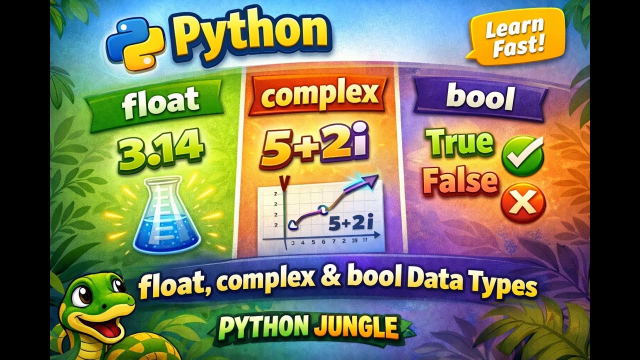 Python Float, Complex, Bool Data Types Explained in Telugu|Python Basics for Beginners| PythonJungle